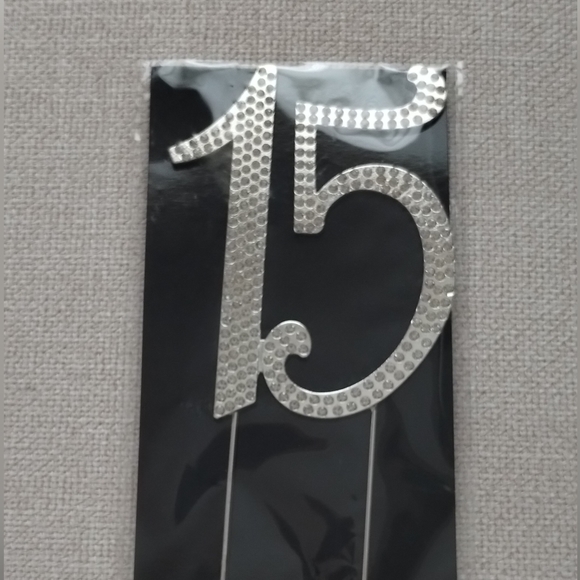 15 Cake Topper Number 15 Crystal Rhinestones 15th Cake Decoration Birthday - Picture 7 of 7